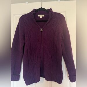 Tradition Country Collection Purple Cardigan Size Small